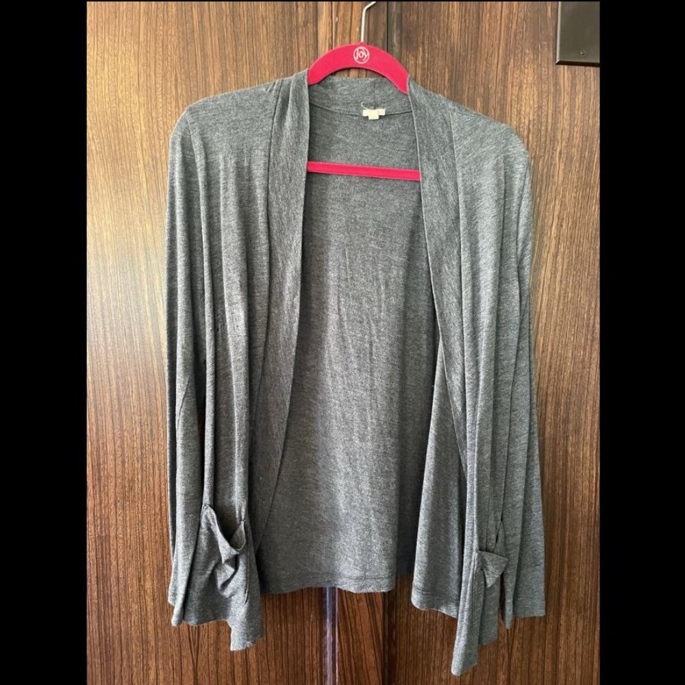 J. Crew Gray Open Cardigan with Pockets - Size Small